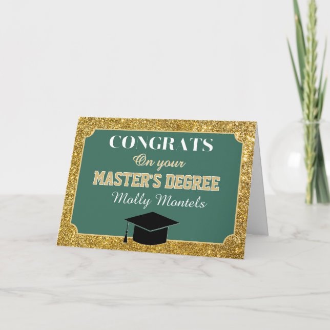 De Remerciements Félicitations pour la maîtrise ! Carte personnalis (Devant)