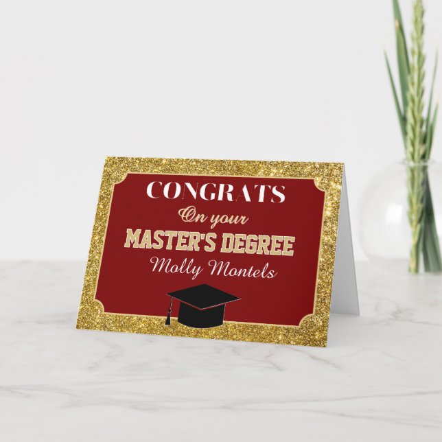 De Remerciements Félicitations pour la maîtrise ! Carte personnalis (Devant)