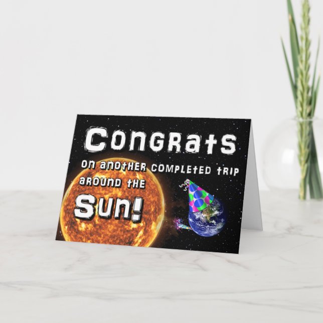 De Remerciements "Félicitations pour un autre voyage" Carte d'anniv (Devant)