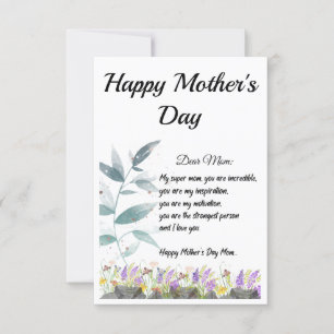 De Remerciements Fête des mères Carte cadeau / Bonne fête des mères