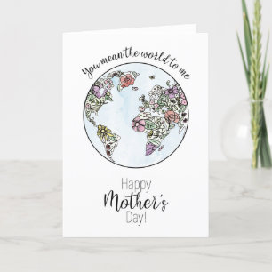 De Remerciements Fête des mères Carte du monde pour moi