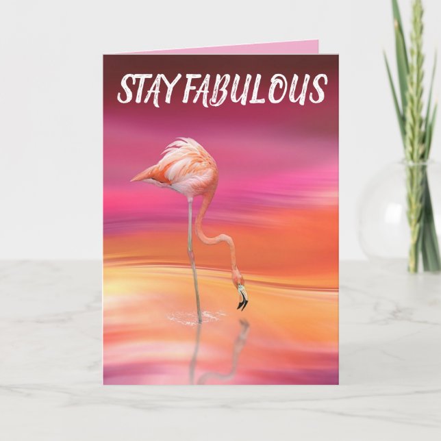 De Remerciements Flamant rose ROSE RESTER FABULEUSE CARTE D'ANNIVER (Devant)