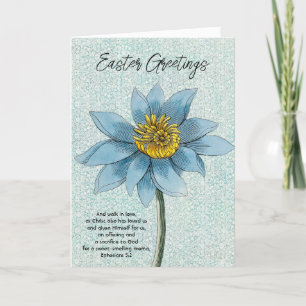 De Remerciements Fleur bleue Vintage Style Faith Carte Pâques
