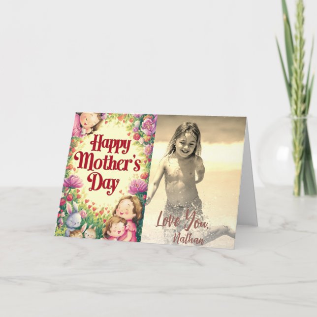 De Remerciements *~* Fleurs Photo Whimsical Mother Day Carte AP72 (Devant)