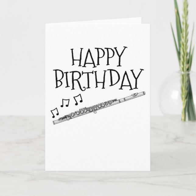 De Remerciements Flute Carte d'anniversaire Flutist Woodwind Musici (Devant)
