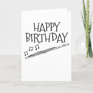 De Remerciements Flute Carte d'anniversaire Flutist Woodwind Musici
