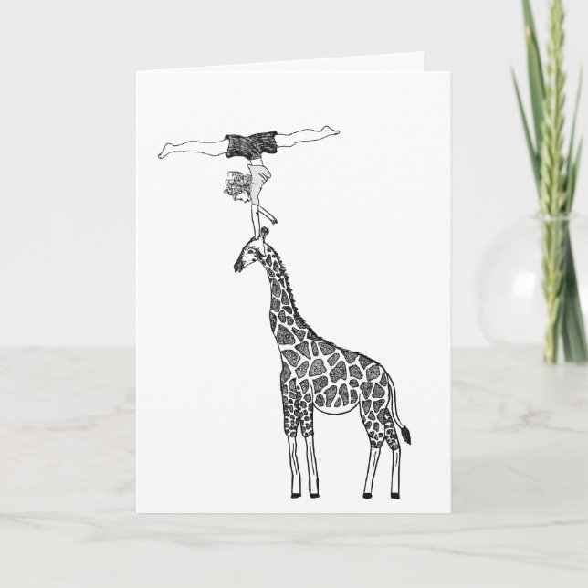 De Remerciements Force et équilibre sur une girafe - Carte (Devant)
