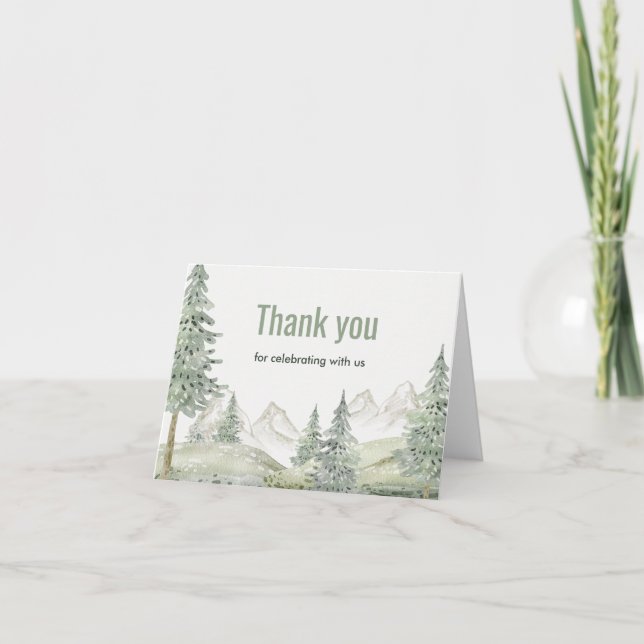 De Remerciements Forêt aventure commence carte baby shower (Devant)