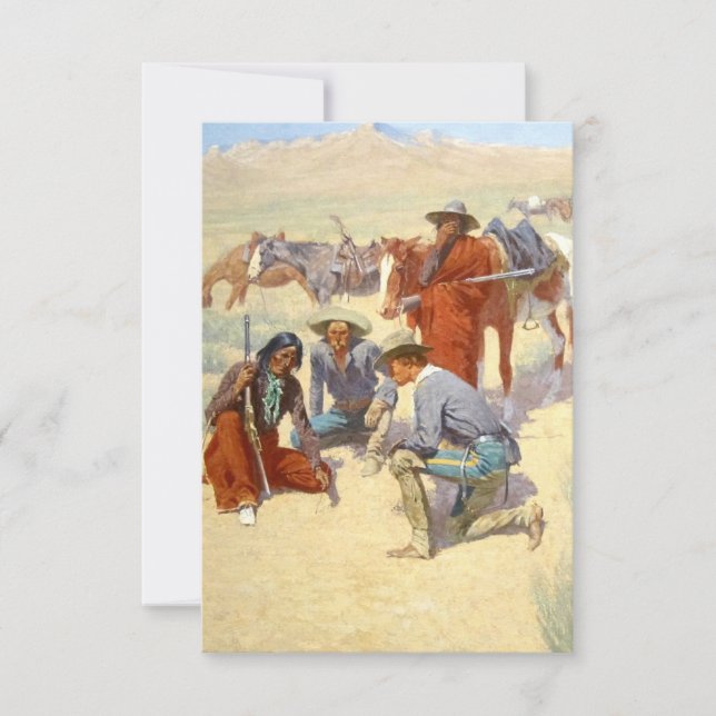 De Remerciements Frédéric Remington Art Occidental "Une carte dans  (Devant)