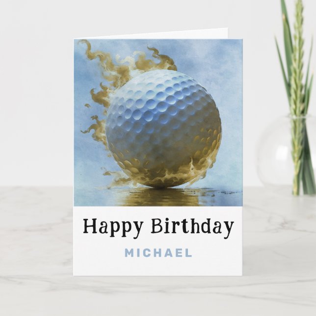 De Remerciements *~* Fumée Blue AP94 Golf Ball Carte d'anniversaire (Devant)