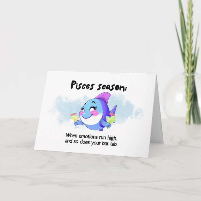 De Remerciements Funny Pisces Saison Zodiac carte d'anniversaire (Devant)