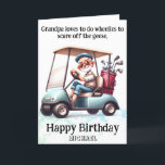 De Remerciements *~* Funny Vieux Golf Panier Homme - Carte d'annive<br><div class="desc">(Code de recherche AP914pour trouver des articles similaires ) Transfert facile vers d'autres produits Zazzle. Énergétiquement Amélioré par Anna Rosa Grand-père senior Vieux golfeur Vieux Homme Funny Hilarious Humour - Golfing.= Grand-père - Whimsical QUOTE Grand-père aime faire des roues pour faire peur des oies. Funny Golf Birthday Card - PERSONNALISER...</div>