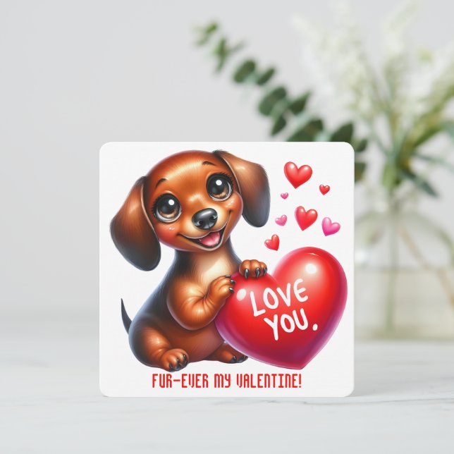 De Remerciements Fur-Ever My Valentine - Carte Saint Valentin (Debout devant)