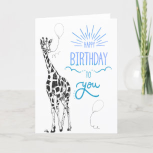 De Remerciements Giraffe Bonne Carte d'Anniversaire