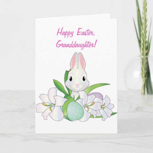 De Remerciements GRANDFIUGHTER EASTER RABBIT n LILLIES CARTE (Devant)