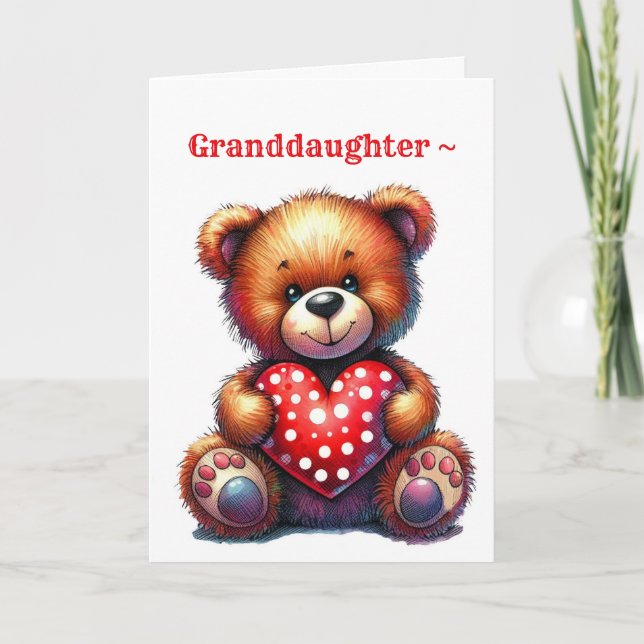 DE REMERCIEMENTS GRANDFIUGHTER LIL BEAR VALENTINE CARTE (Devant)