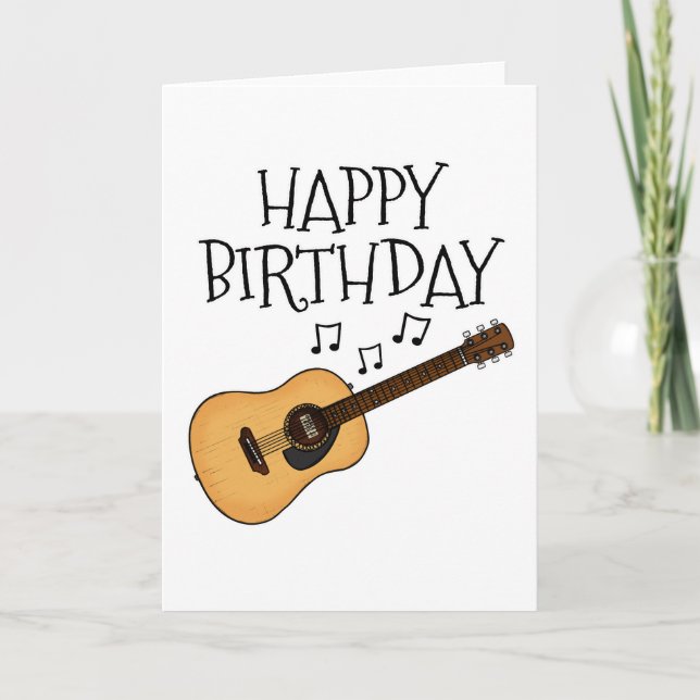 De Remerciements Guitare acoustique Carte d'anniversaire Musicien g (Devant)