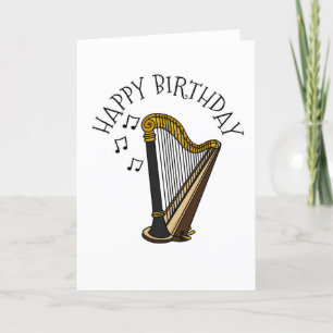 De Remerciements Harpe Anniversaire Carte Harpist Chaîne musicien