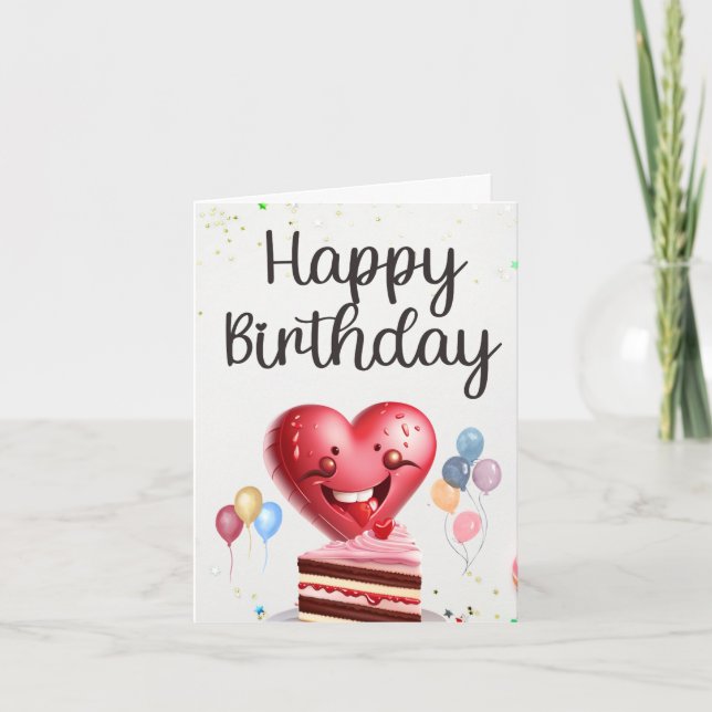 De Remerciements Heart Birthday Love : Carte Anniversaire (Devant)