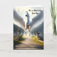 Horse Pet Sympathie Carte Cheval blanc avec ailes