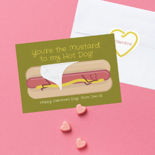 De Remerciements Hot Dog avec Mustard Kids School Carte Saint-Valen