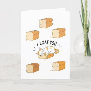 De Remerciements I Loaf You Chat Love Anniversaire Carte