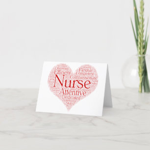 De Remerciements Infirmière Carte pour notes du coeur