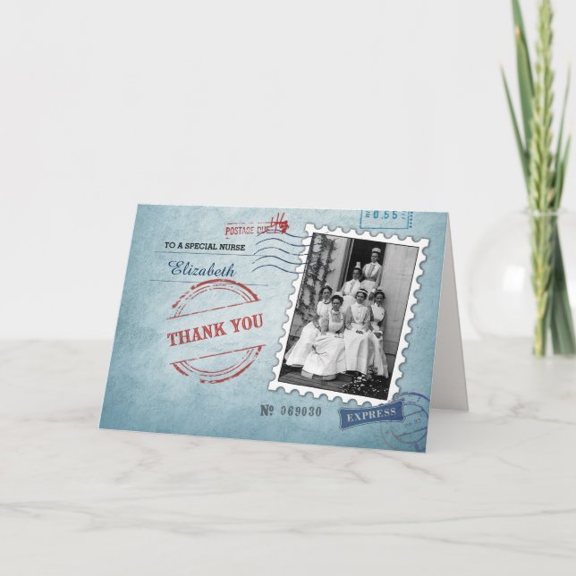 De Remerciements Infirmière Merci. Carte d'appréciation personnalis (Devant)