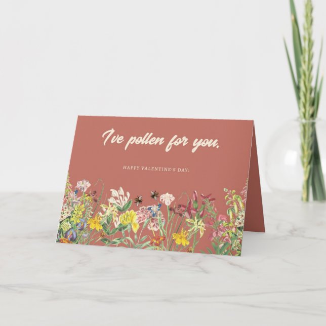 De Remerciements J'ai du pollen pour toi Carte Saint Valentin (Devant)
