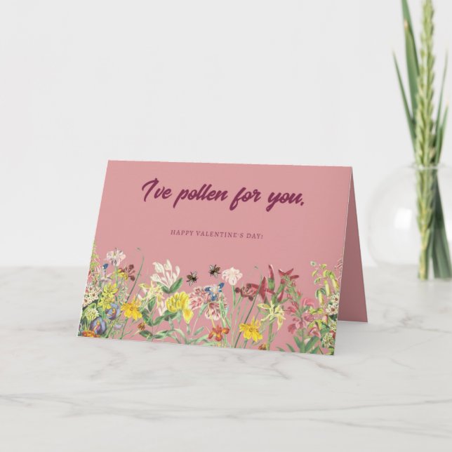 De Remerciements J'ai du pollen pour toi Carte Saint Valentin (Devant)