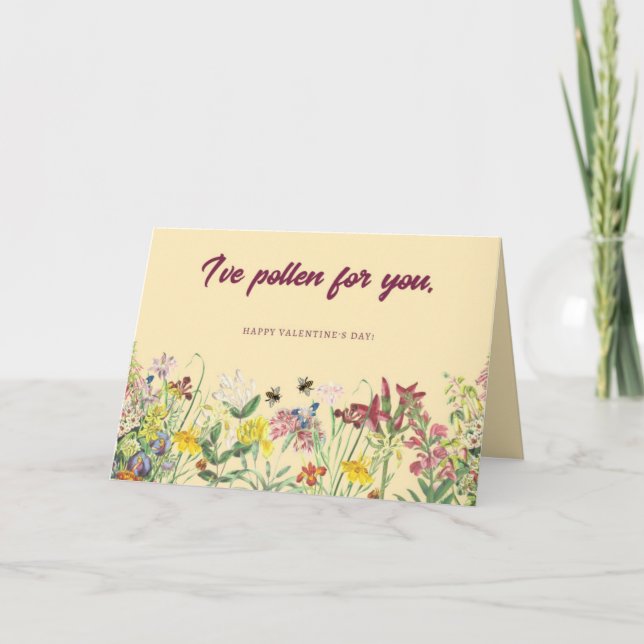 De Remerciements J'ai du pollen pour toi Carte Saint Valentin (Devant)