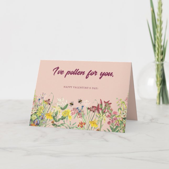De Remerciements J'ai du pollen pour toi Carte Saint Valentin (Devant)