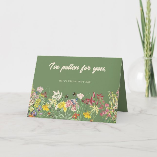 De Remerciements J'ai du pollen pour toi Carte Saint Valentin (Devant)