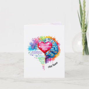 De Remerciements J'Aime Mon Beau Cerveau, Vous Comptez Carte Pliée
