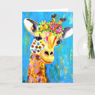 De Remerciements Je Crois Encore La Carte Giraffe<Blank Inside>