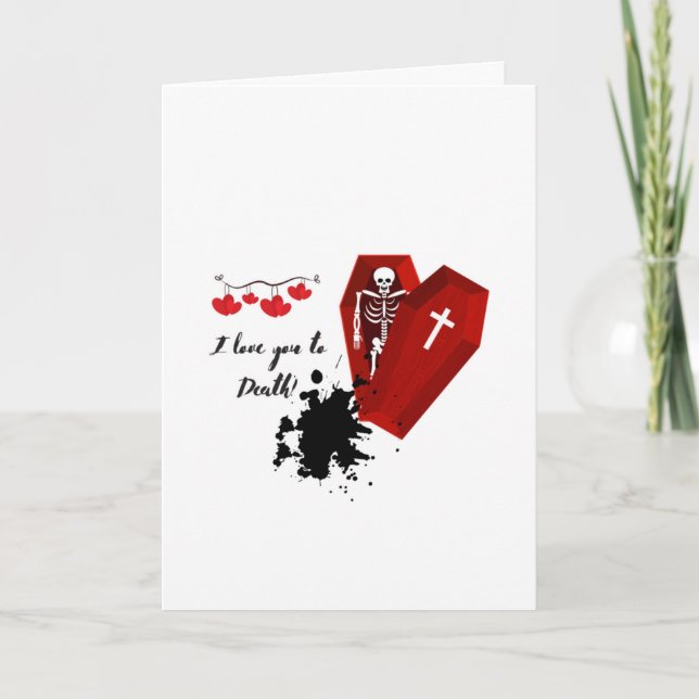 De Remerciements "Je t'aime à mort" Carte Saint Valentin (Devant)