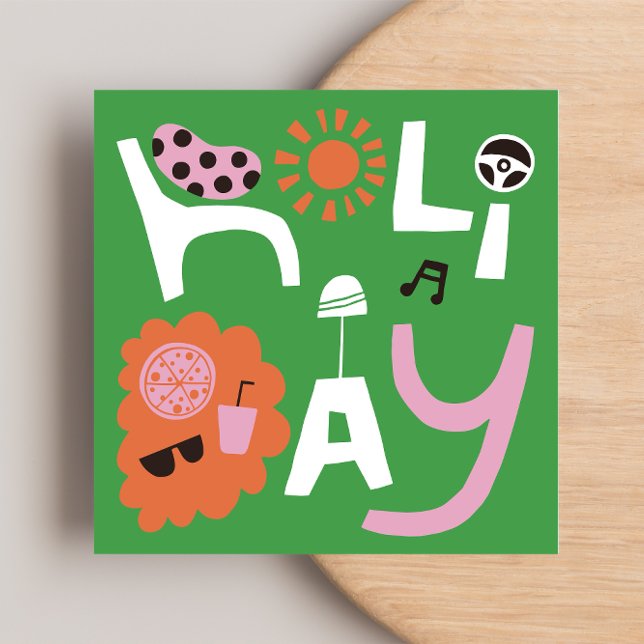 De Remerciements JE VAIS EN VACANCES Carte à billet plat (Créateur téléchargé)