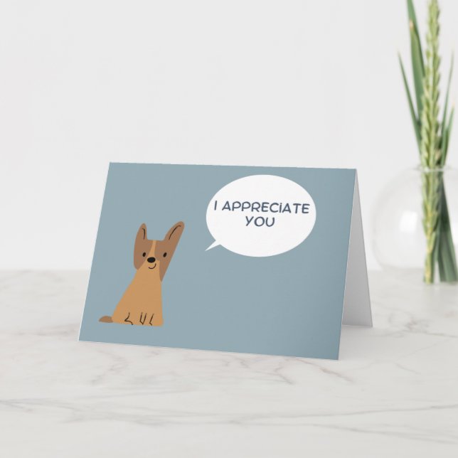 De Remerciements Je Vous Apprécie Carte Chien (Devant)