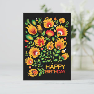 De Remerciements Joyeuse carte d'anniversaire Folklore