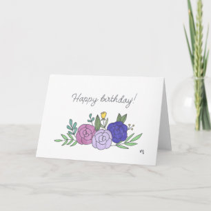 De Remerciements Joyeuse carte Fleurs d'anniversaire 2