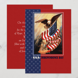 De Remerciements Joyeux 4 juillet. Carte drapeau Eagle vintage et U