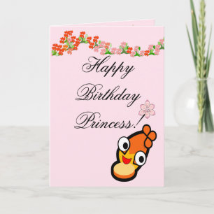 De Remerciements Joyeux Anniversaire Carte Princesse Visage Mignon