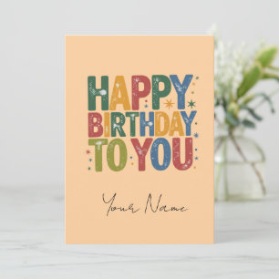 De Remerciements Joyeux anniversaire coloré souhaits carte personna