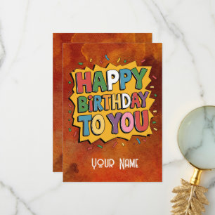 De Remerciements Joyeux anniversaire coloré souhaits carte personna