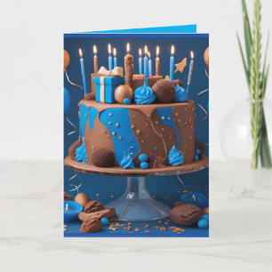 De Remerciements Joyeux anniversaire pour toi carte bleue et brune