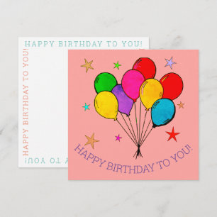 De Remerciements Joyeux Balloons d'anniversaire et étoiles Carte d'
