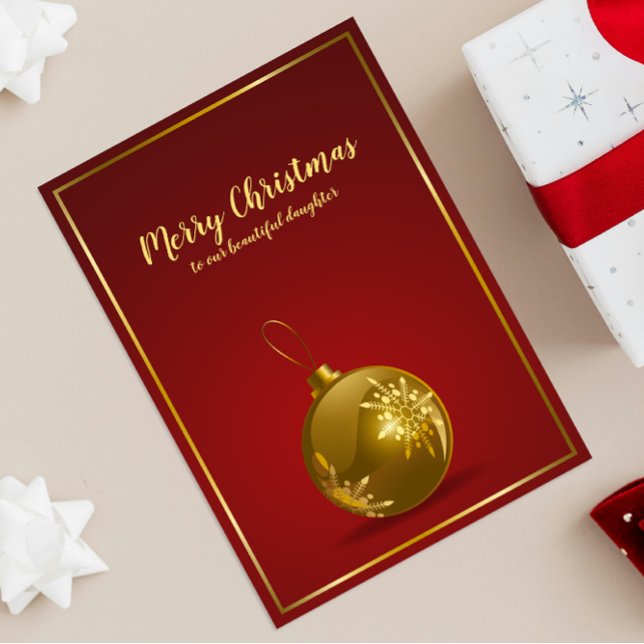 De Remerciements Joyeux Noël À Notre Fille Carte Ornement Or (Créateur téléchargé)