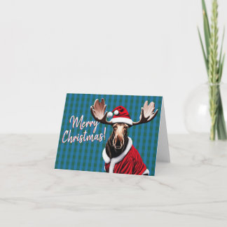 De Remerciements Joyeux Noël, Père Noël Moose ! Carte pour les fête
