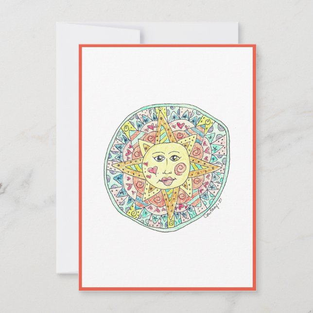 De Remerciements Joyeux soleil - Carte à note plate (Devant)