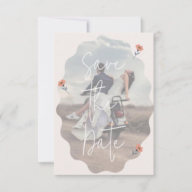 De Remerciements Joyful Retro mariage rose Enregistrer la carte des (Devant)